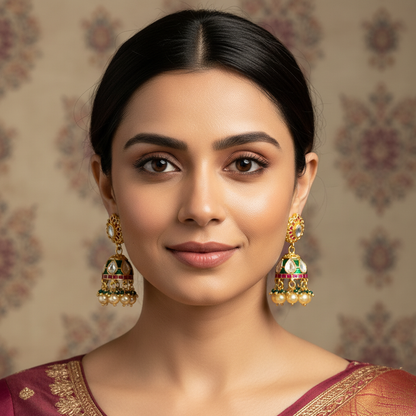 Kundan - Earrings - MLO25G306