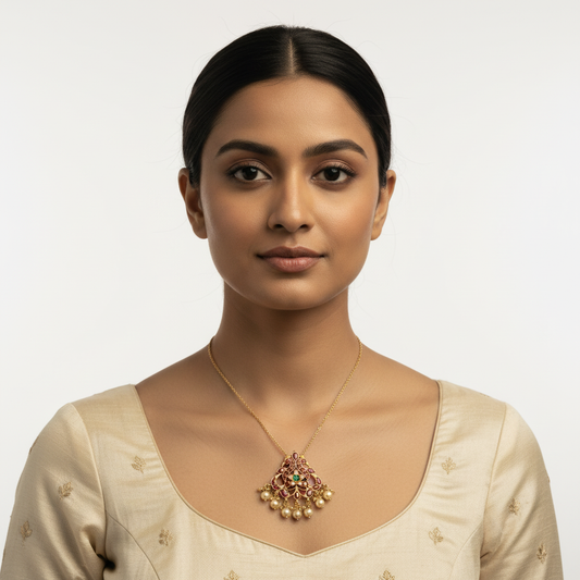 Kundan Pendant - MLO27D179