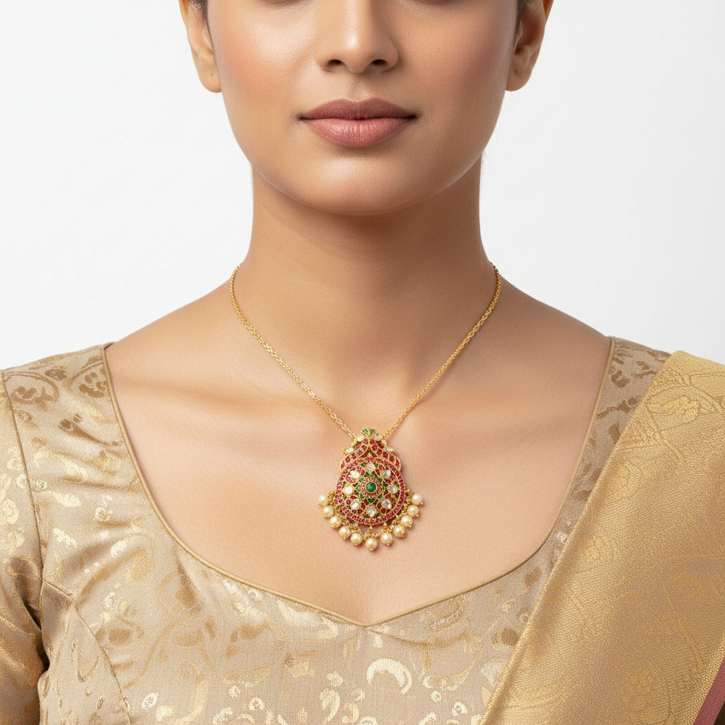 Kundan Pendant - MLO27D172
