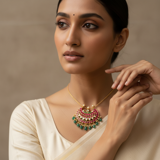 Kundan Pendant - MLO27D187