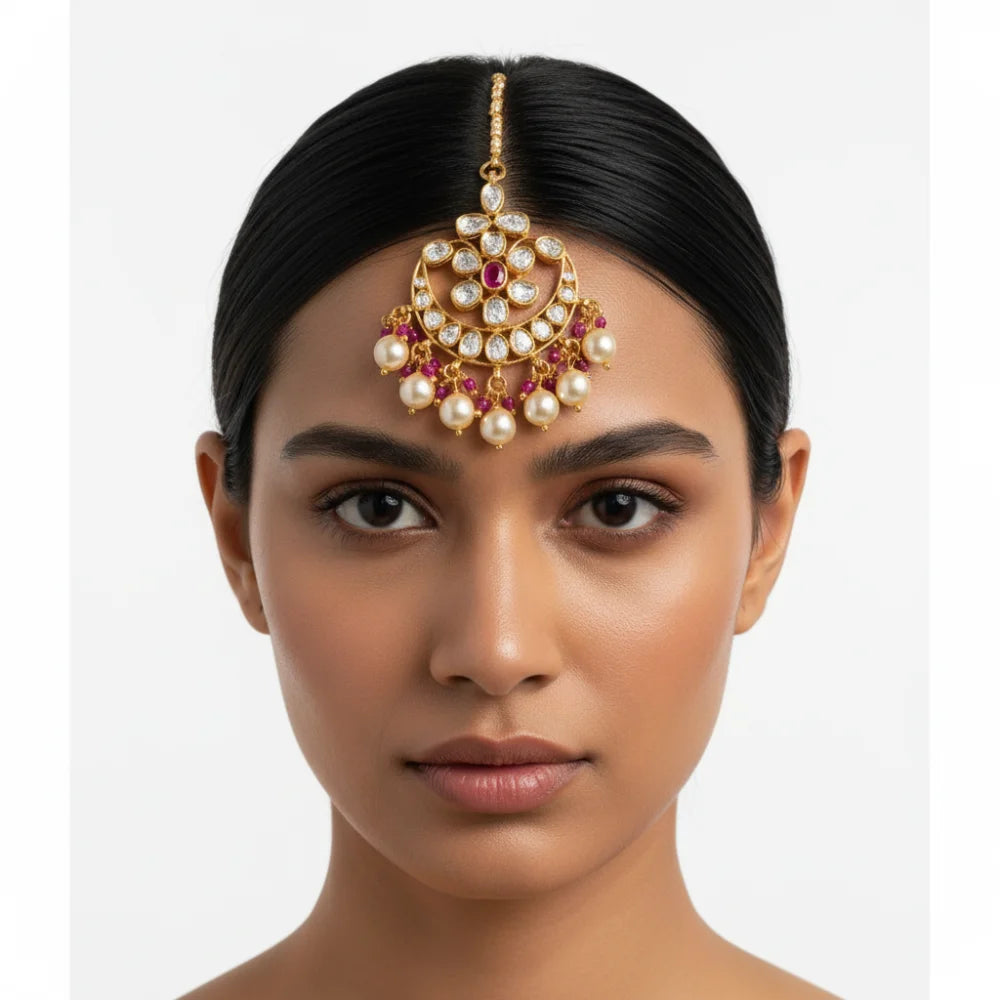 Moissanite Maang Tikka - KLO26E88