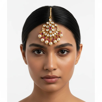 Moissanite Maang Tikka - KLO26E88